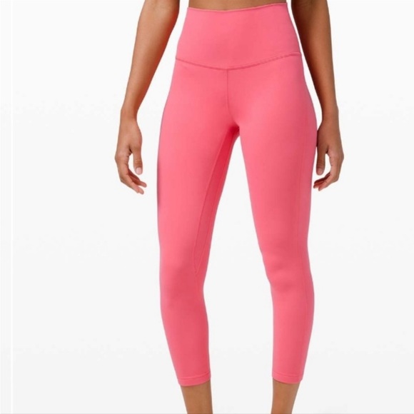 Lululemon Pink Guava High Rise Size 8 Crop Leggings 21” - Picture 11 of 13